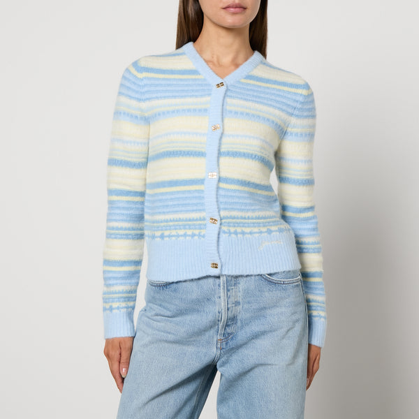 Ganni Striped IntarsiaKnit Cardigan