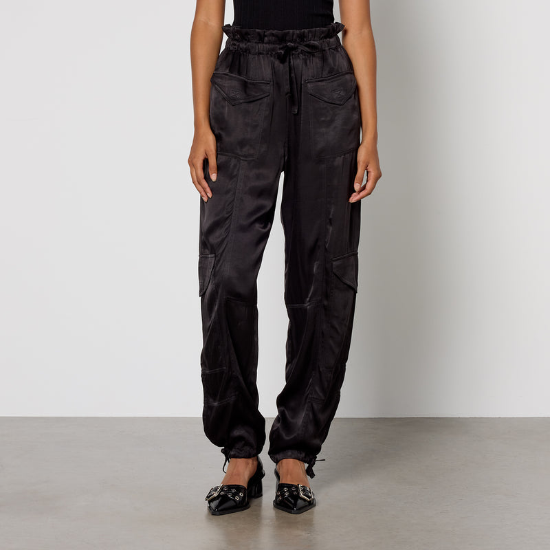 Ganni WashedSatin BarrelLeg Trousers