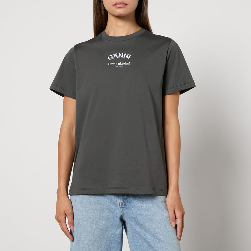 Ganni Basic LogoPrint CottonJersey TShirt