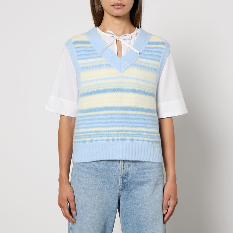 Ganni Striped IntarsiaKnit Vest