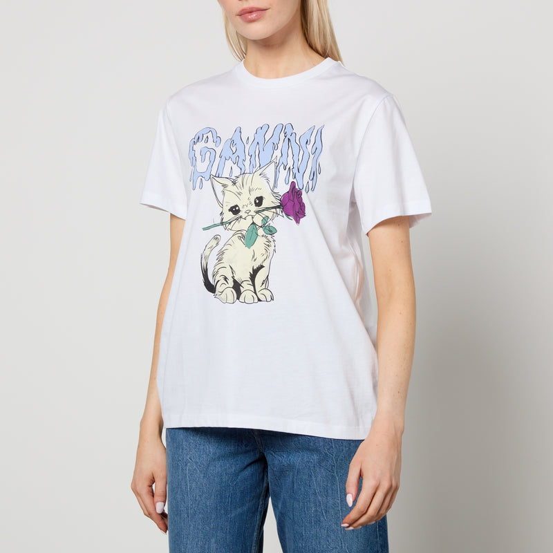 Ganni Basic Rose Cat Organic CottonJersey TShirt