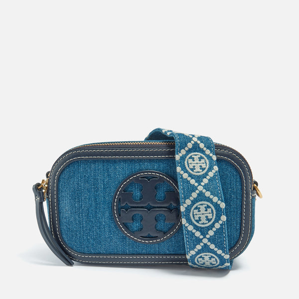 Tory Burch Miller LeatherTrimmed Denim Mini Crossbody Bag