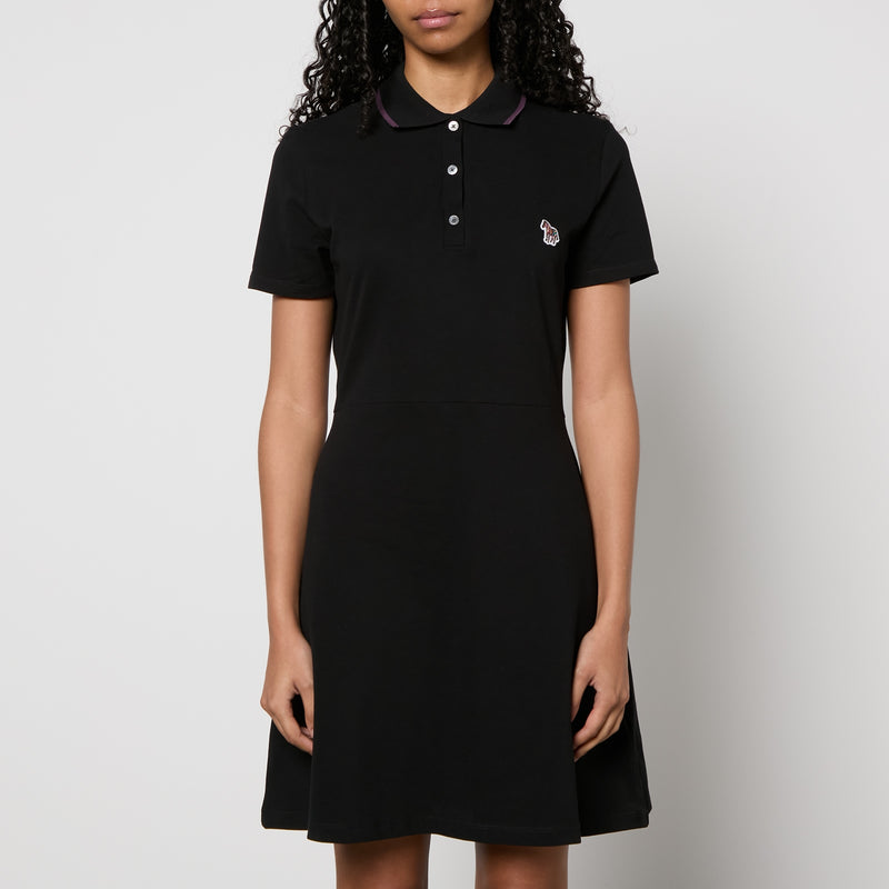 PS Paul Smith Zebra Cotton-Piqué Polo Dress - Black