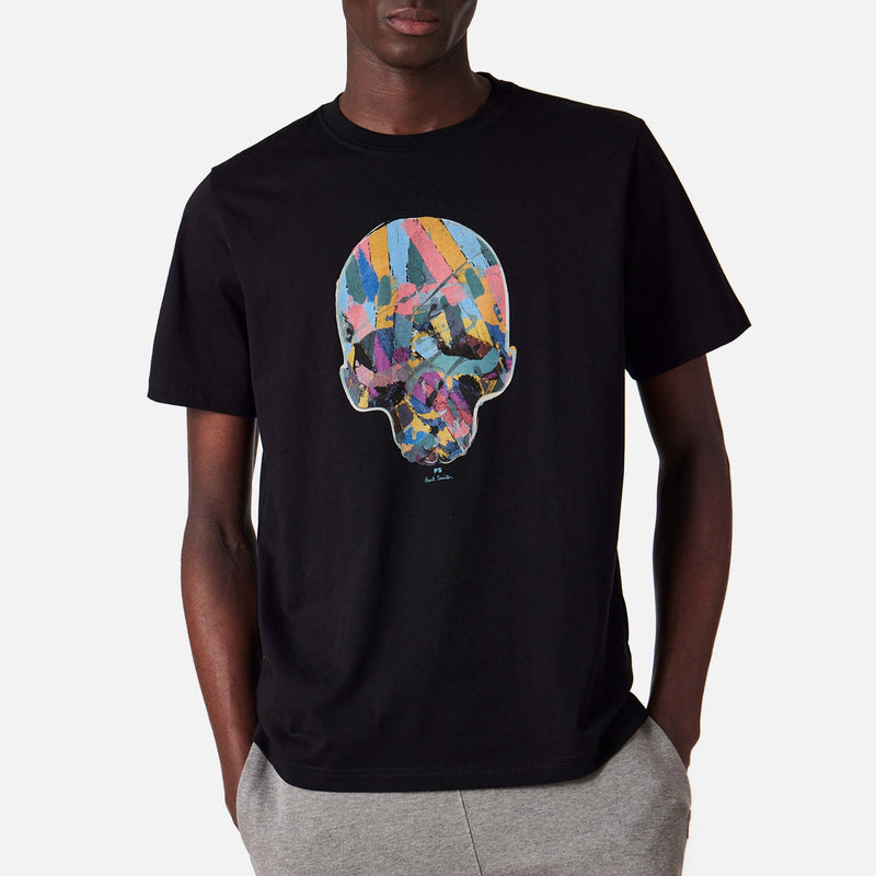 PS Paul Smith Skull Organic Cotton-Jersey T-Shirt - Black 