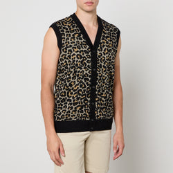 Fred Perry Leopard CottonBlend Jacquard Vest