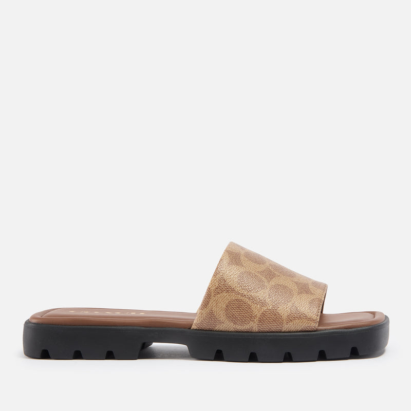 Coach Women's Florence Coated Canvas Sliders 