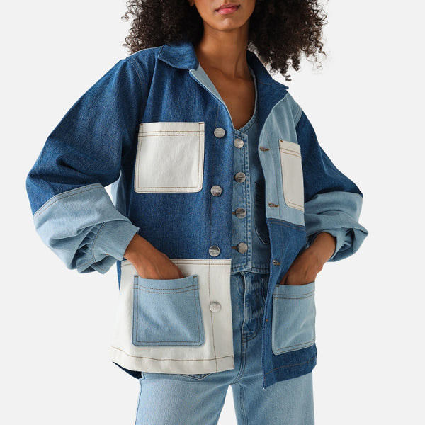 Seventy + Mochi Piper Patched Denim Chore Jacket