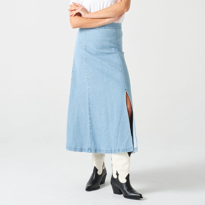 Seventy + Mochi Faye Denim Slip Skirt