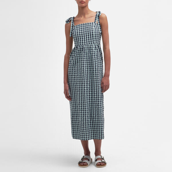 Barbour Abigail Gingham Cotton-Seersucker Midi Dress 