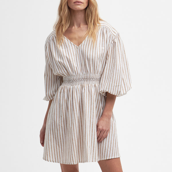 Barbour Ella Striped Cotton-Blend Dress 