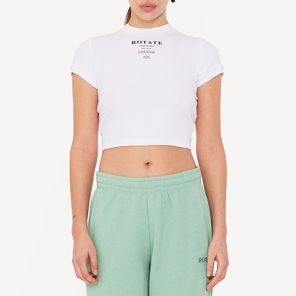 Rotate Sunday Cropped CottonBlend Jersey TShirt