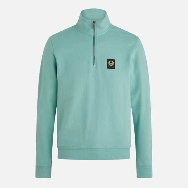 Belstaff Quarter Zip Cotton-Jersey Sweatshirt 