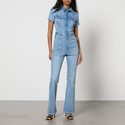 Good American Fit For Success Bootcut Denim Jumpsuit