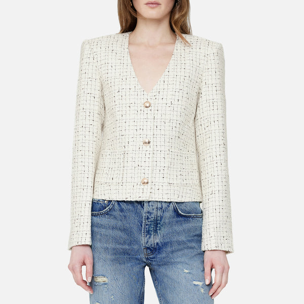 Anine Bing Anitta Checked Tweed Jacket