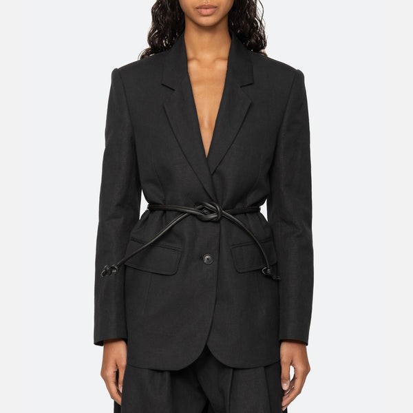 Sea New York Lara Belted Cotton-Blend Jacket 