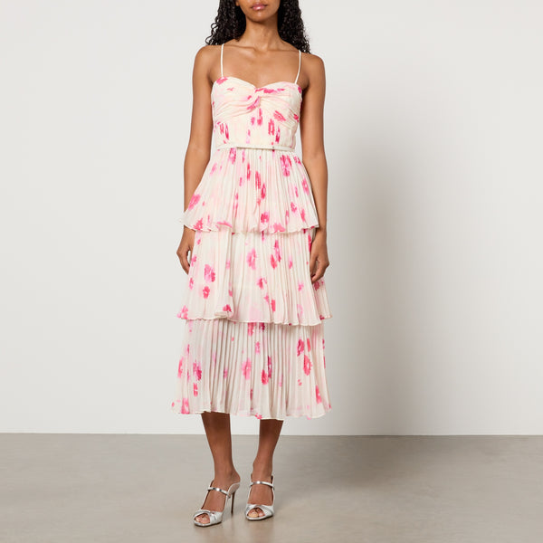 Self-Portrait Floral-Print Chiffon Midi Dress 