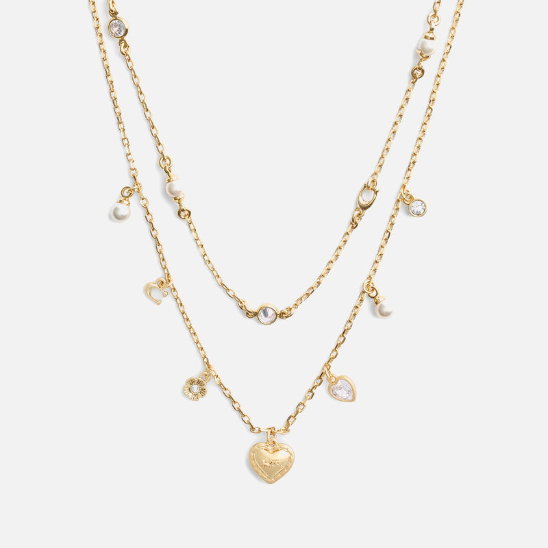 Coach Pearl Gold-Tone Multi Layer Necklace