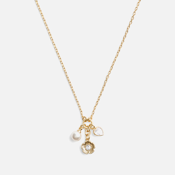 Coach Cluster Gold-Tone Charm Necklace