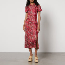 Kitri Leia Printed Crepe de Chine Midi Dress