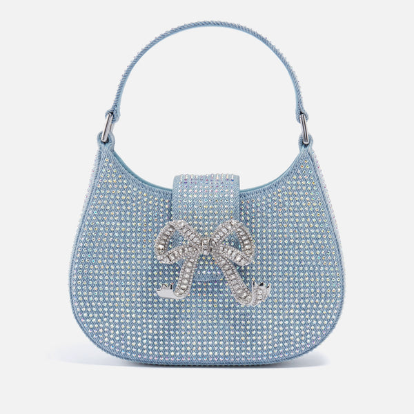 SelfPortrait Embellished Denim Micro Bag