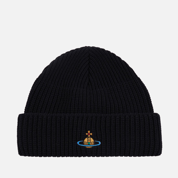 Vivienne Westwood Ribbed Wool Beanie Hat