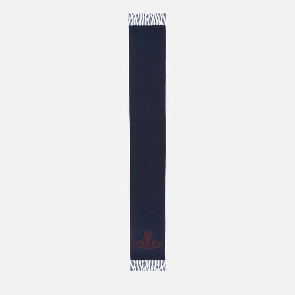 Vivienne Westwood Men's Double Face Orb Scarf Navy