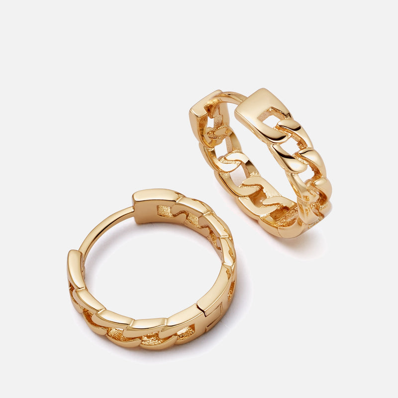 Daisy London X Polly Sayer Chain GoldPlated Hoop Earrings