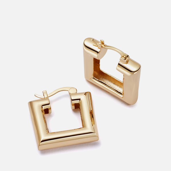 Daisy London X Polly Sayer GoldPlated Chubby Square Earrings