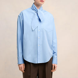 AMI Scarf Collar CottonPoplin Shirt