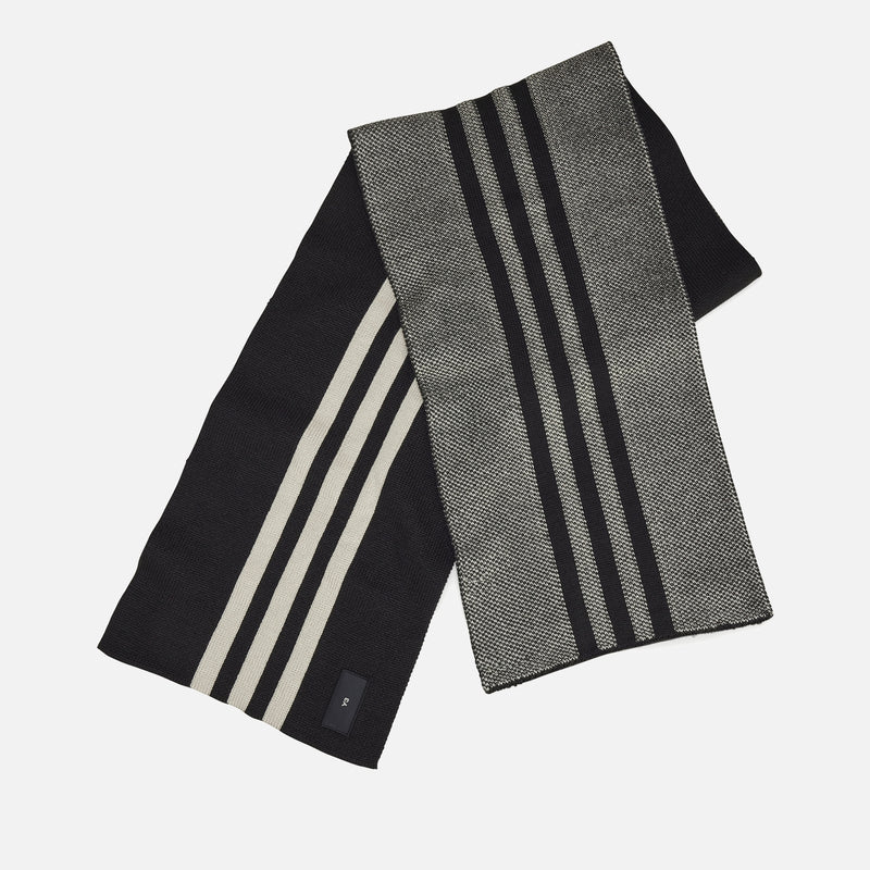 Y3 3 Stripe Jacquard Knit Scarf