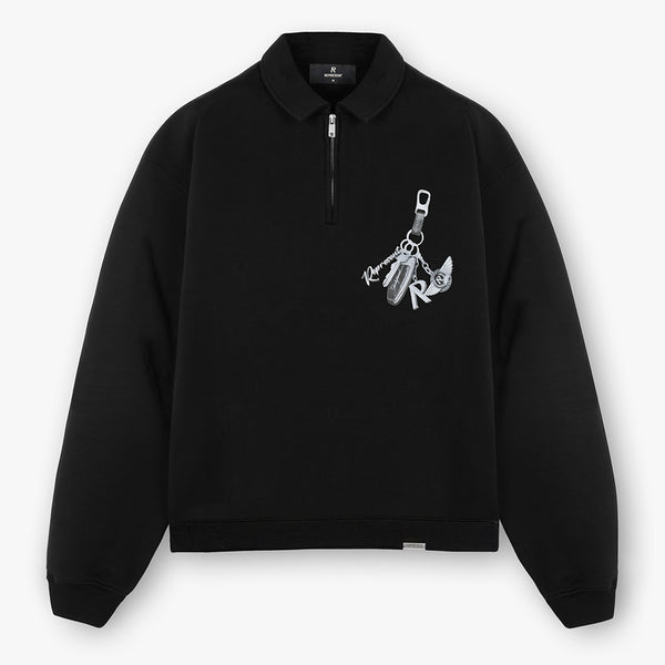 REPRESENT Keys To The Club CottonJersey QuarterZip Sweatshirt