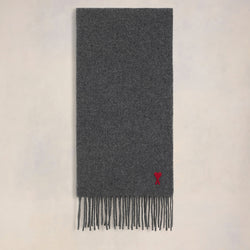 AMI Red ADC Wool Fringe Scarf