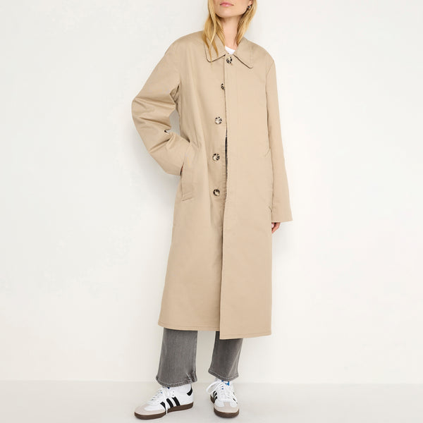 Good American CottonBlend Gabardine Mac Coat