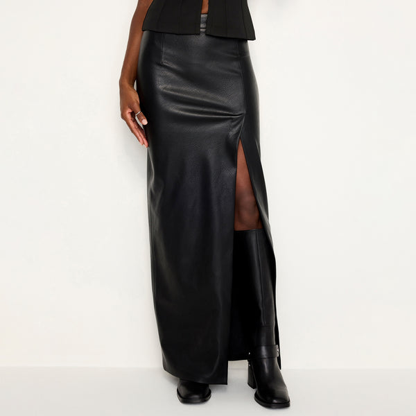 Good American Faux Leather Maxi Skirt