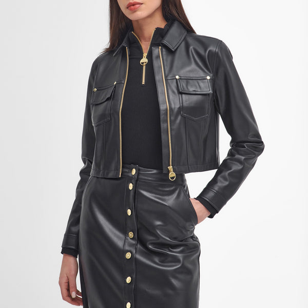 Barbour International Aria Faux Leather Overshirt