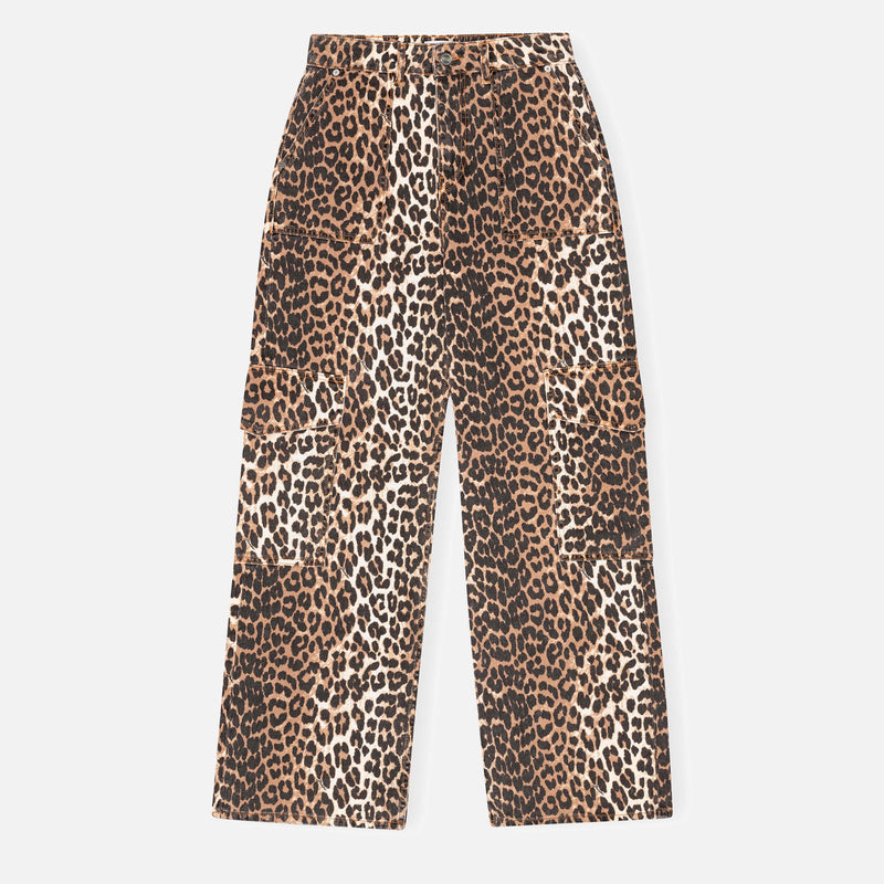 Ganni Angi LeopardPrint Denim Jeans