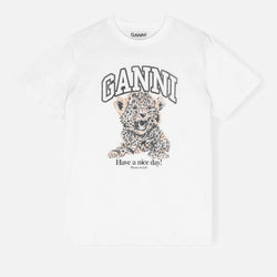 Ganni Basic Leopard Relaxed CottonJersey TShirt