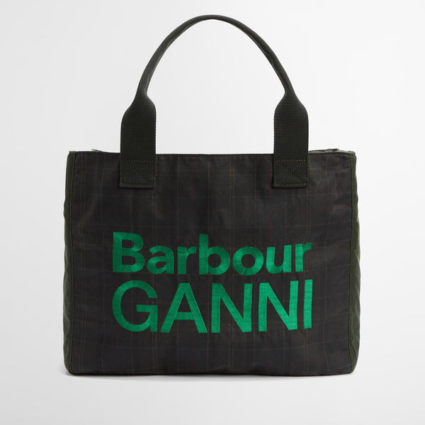 Barbour x GANNI Waxed Cotton Tote Bag