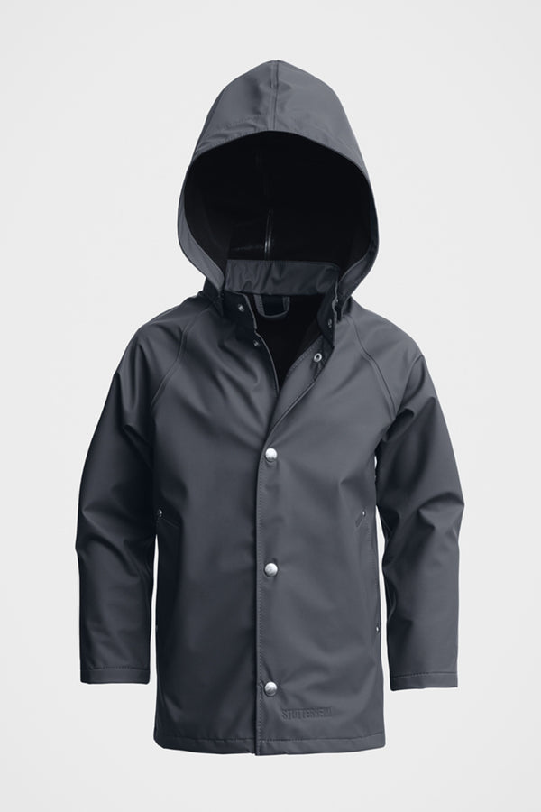 Stutterheim Mini Lightweight Kids Raincoat Charcoal