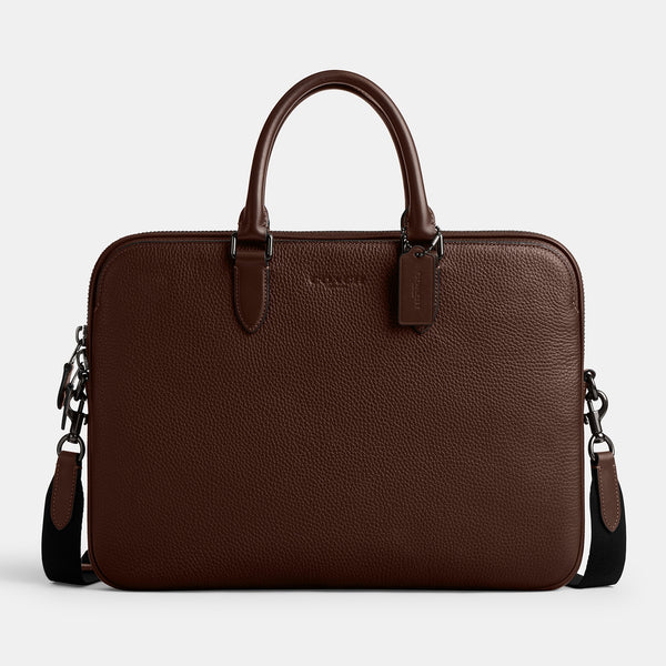 Coach Gotham PebbleGrain Leather Slim Briefcase