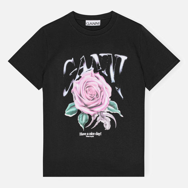 Ganni Basic CottonJersey Rose Relaxed TShirt