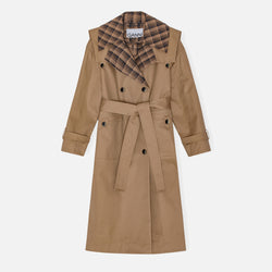 Ganni Bonded Cotton Oversized Trench Coat