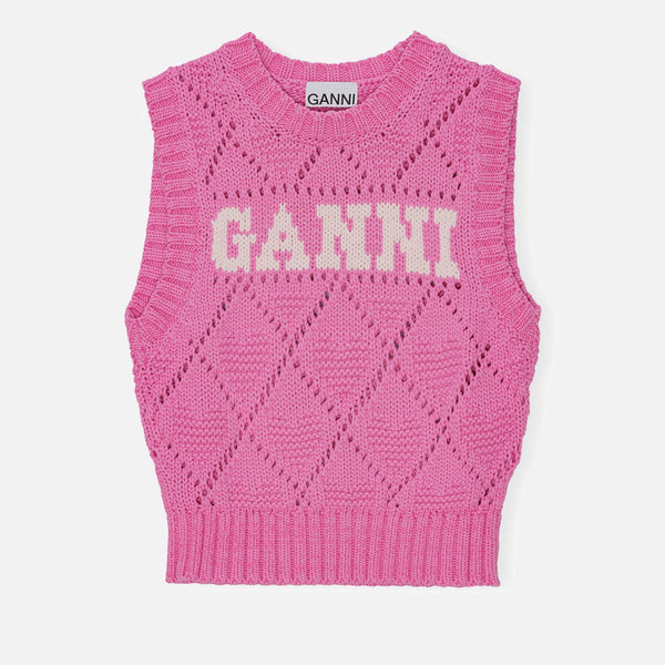 Ganni CottonBlend Knit Rope Short Vest