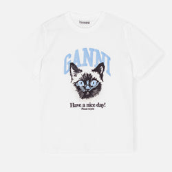 Ganni Basic CottonJersey Cat Relaxed TShirt