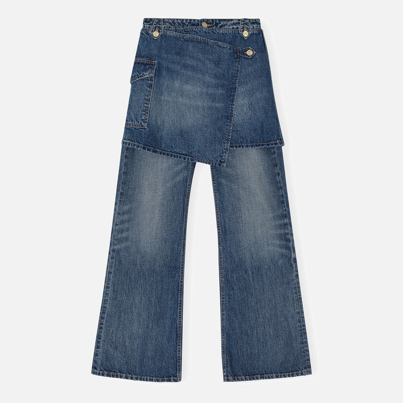 Ganni Flared Denim SkirtJeans