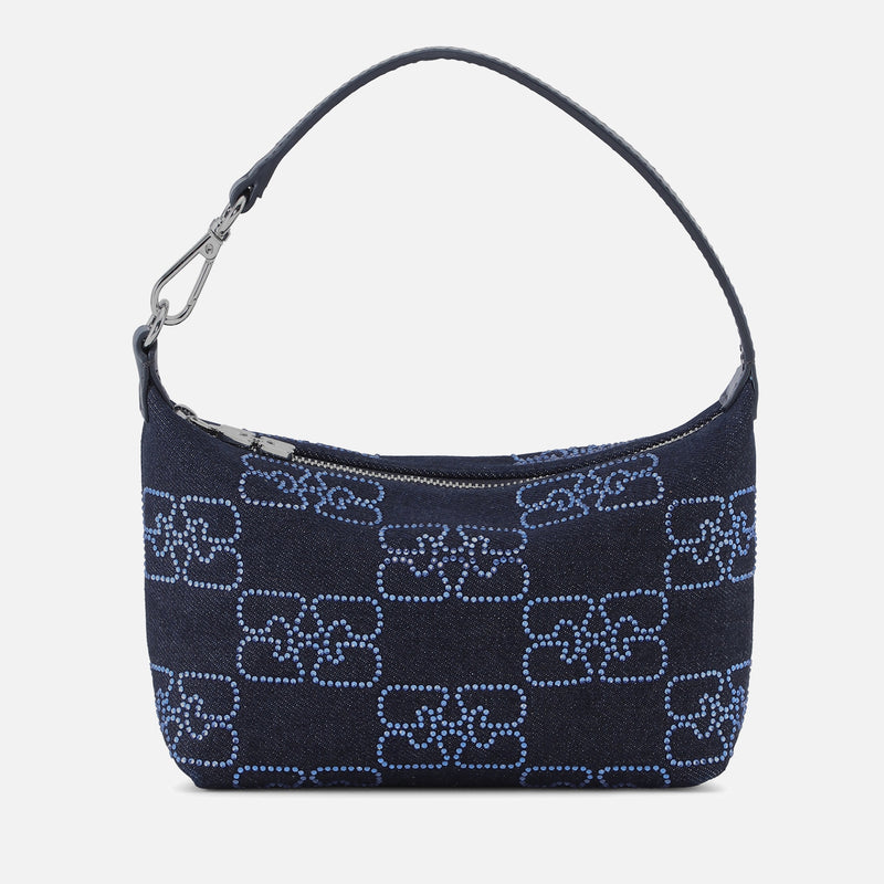 Ganni Butterfly Recycled Denim Small Pouch