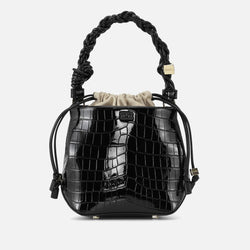 Ganni Bou LeatherBlend CrocEffect Bucket Bag