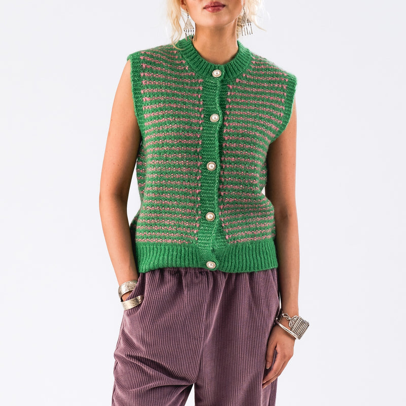 Lollys Laundry Nynne IntarsiaKnit Vest