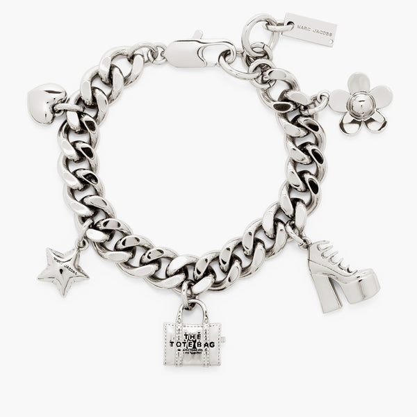 Marc Jacobs Women'sMini Icon Charm Bracelet Light Antique Silver