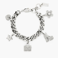 Marc Jacobs Women'sMini Icon Pave Charm Bracelet Silver/Crystal